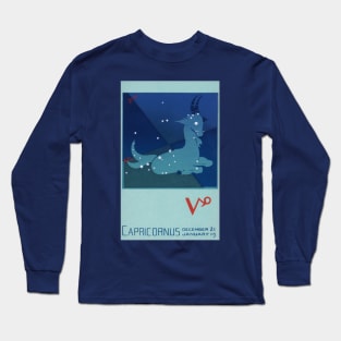 Capricorn the Goat, Vintage Signs of the Zodiac Long Sleeve T-Shirt